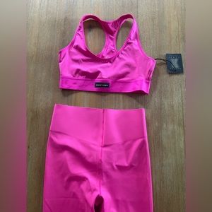 Hot Pink Sports Bra and Leggings